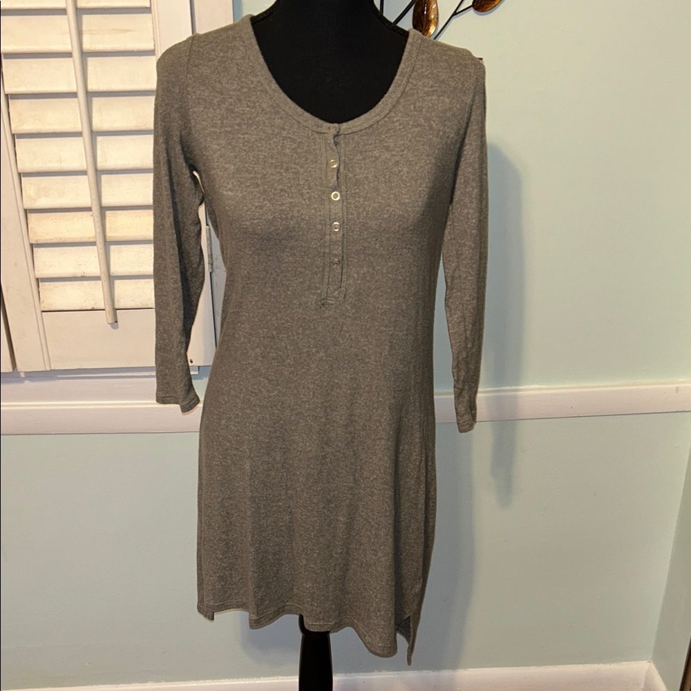 Aerie Heather Green Henley Dress